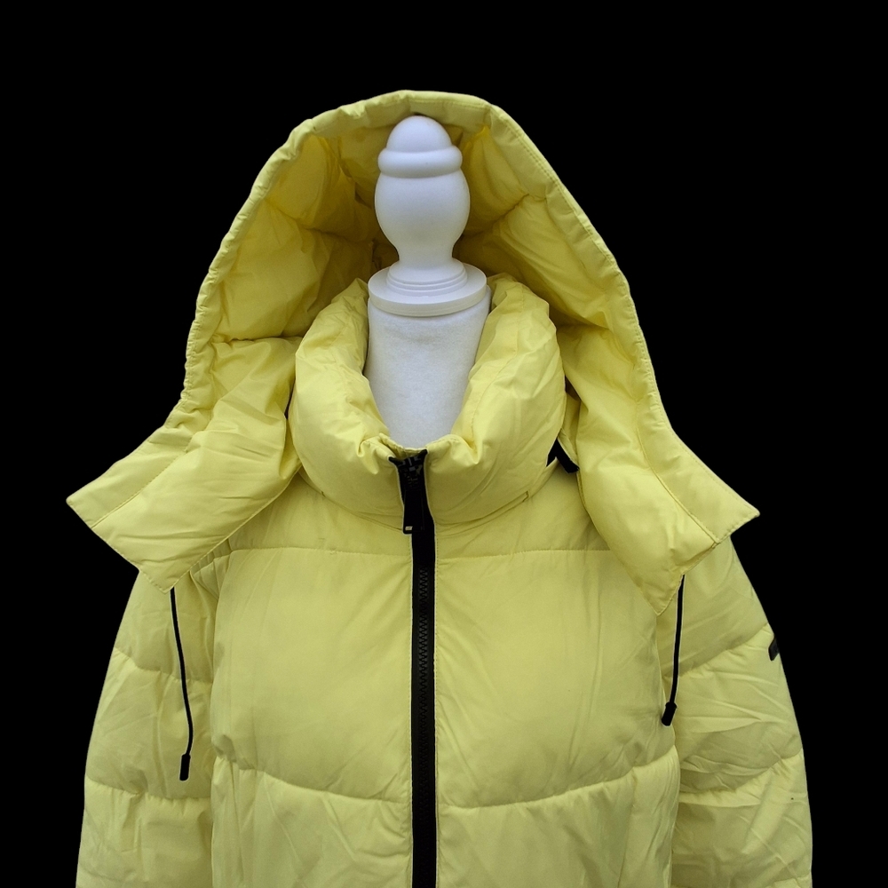 BCBGeneration Paris Puffer Jacket Hooded Yellow Full-Zip Women Plus Size XXL - Picture 5 of 16